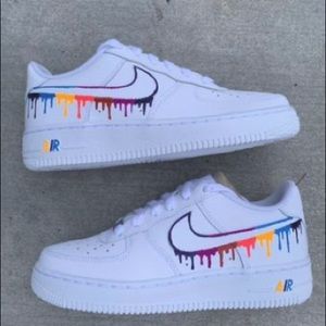 rainbow drip air force 1’s
